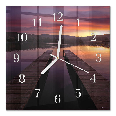Square kitchen clock Sunset