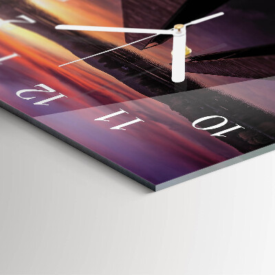 Square kitchen clock Sunset