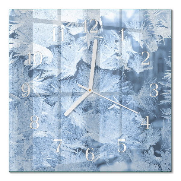 Glass clock square Snowflakes
