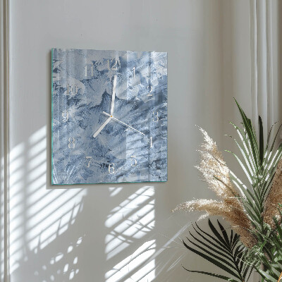 Glass clock square Snowflakes
