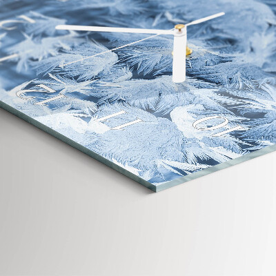 Glass clock square Snowflakes