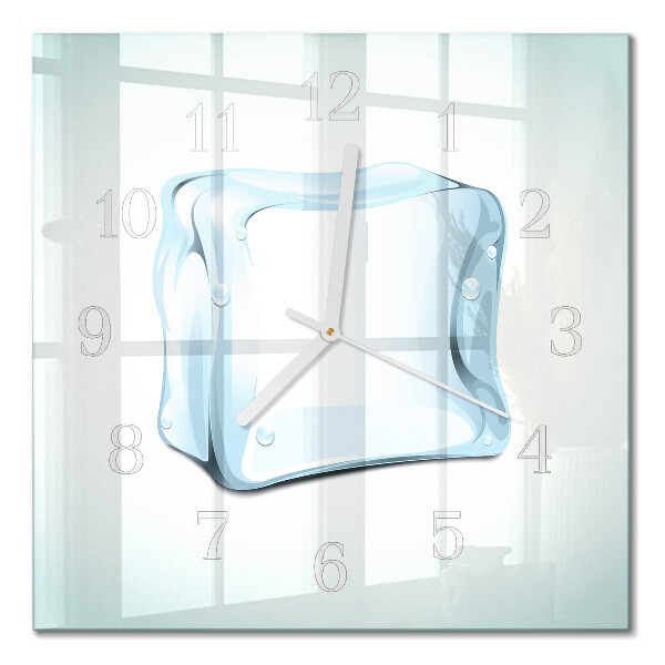 Square kitchen clock Ice