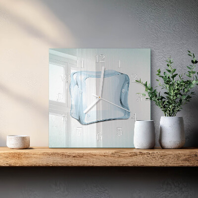Square kitchen clock Ice