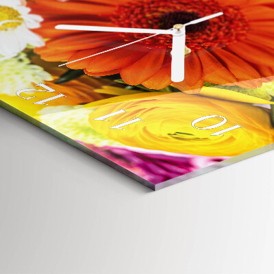 Square kitchen clock Flowers