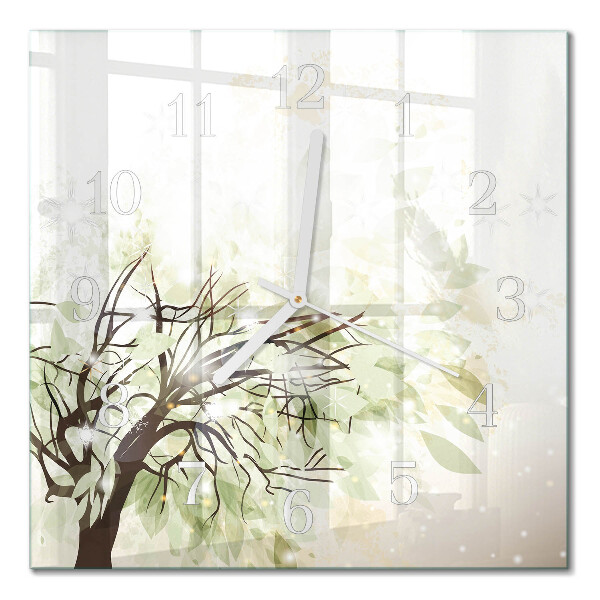 Glass clock square Tree