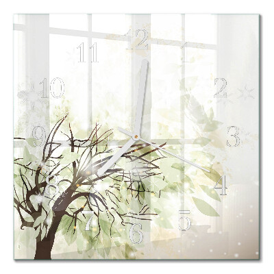 Glass clock square Tree