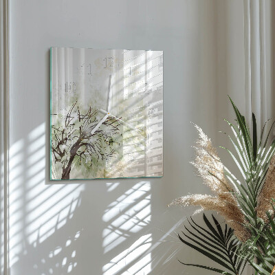 Glass clock square Tree