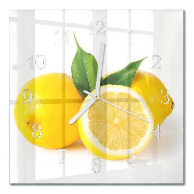 Square kitchen clock Lemons