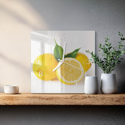 Square kitchen clock Lemons