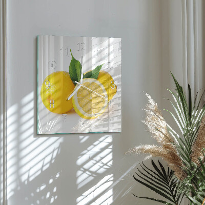 Square kitchen clock Lemons