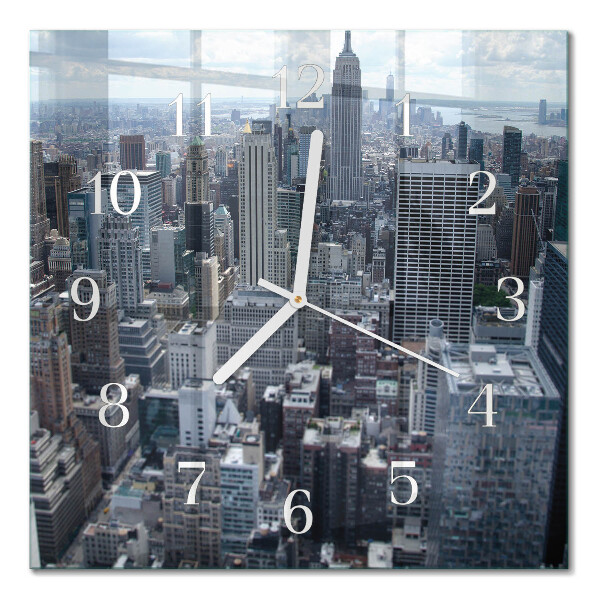 Glass clock square Horizon