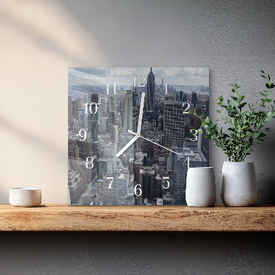 Glass clock square Horizon