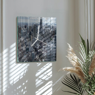 Glass clock square Horizon