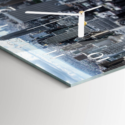 Glass clock square Horizon