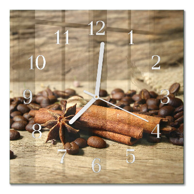 Glass clock square Anise cinnamon