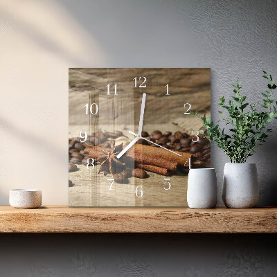 Glass clock square Anise cinnamon