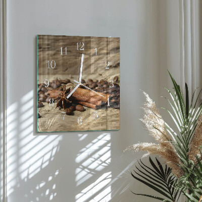 Glass clock square Anise cinnamon