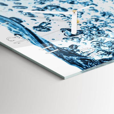 Glass wall clock square Water