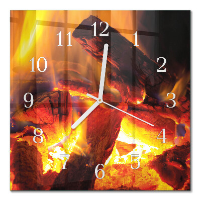 Square kitchen clock Fire