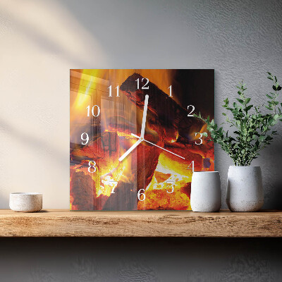 Square kitchen clock Fire