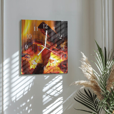 Square kitchen clock Fire