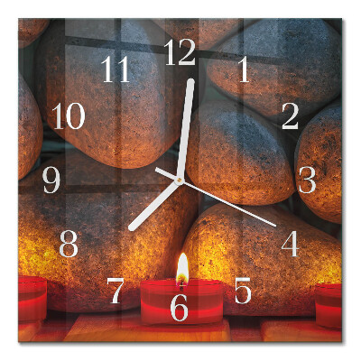 Square kitchen clock Stones