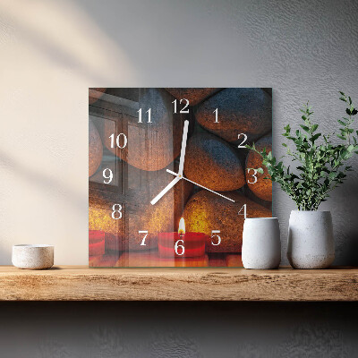 Square kitchen clock Stones