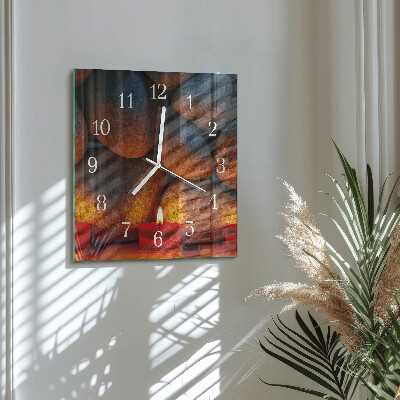 Square kitchen clock Stones