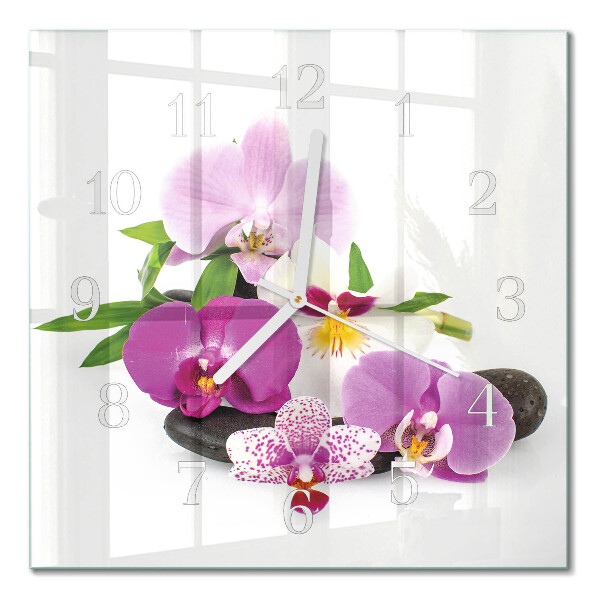 Square wall clock Orchid