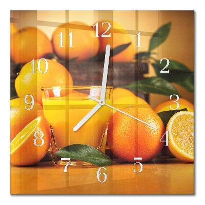 Square kitchen clock Oranges