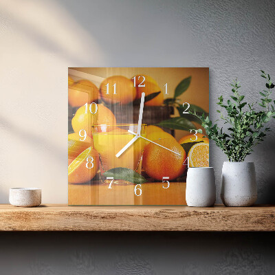 Square kitchen clock Oranges