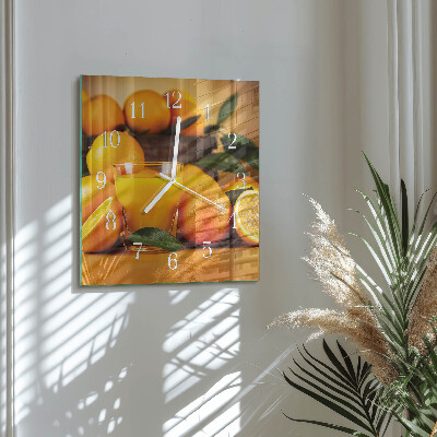 Square kitchen clock Oranges