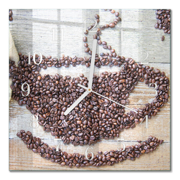 Square kitchen clock Coffee beans