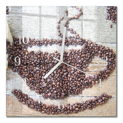 Square kitchen clock Coffee beans