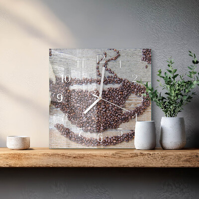Square kitchen clock Coffee beans