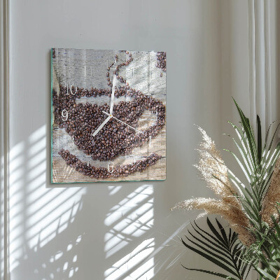 Square kitchen clock Coffee beans