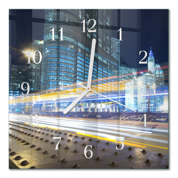 Glass clock square Horizon
