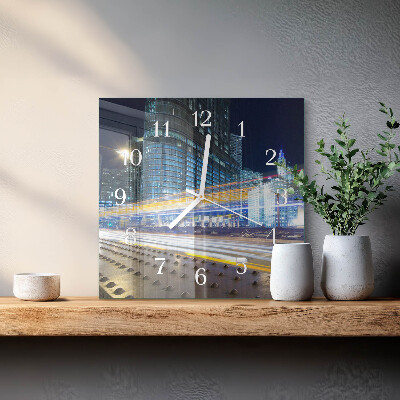 Glass clock square Horizon