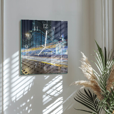 Glass clock square Horizon