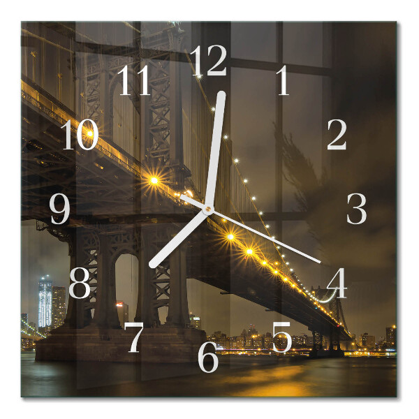 Square kitchen clock Night bridge