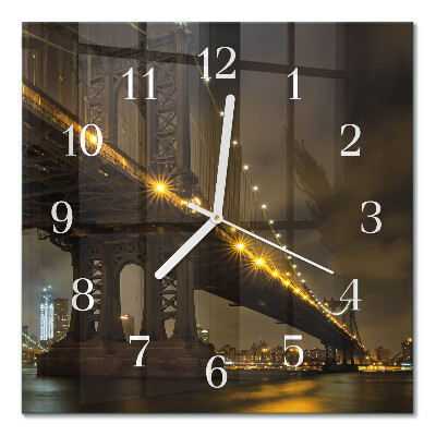 Square kitchen clock Night bridge