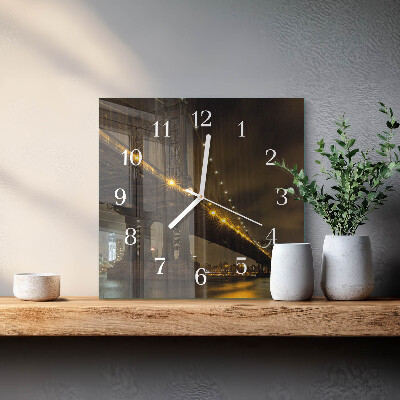 Square kitchen clock Night bridge
