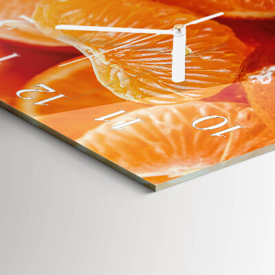 Glass wall clock square Tangerines