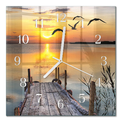 Glass clock square Lake bridge