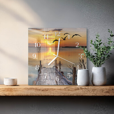 Glass clock square Lake bridge