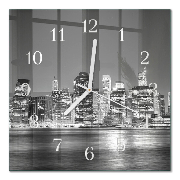 Glass clock square Horizon