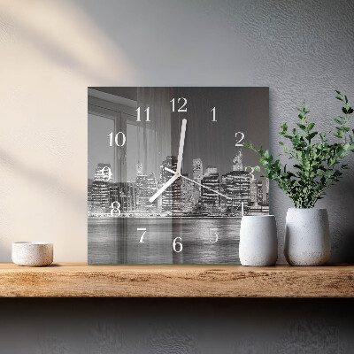 Glass clock square Horizon