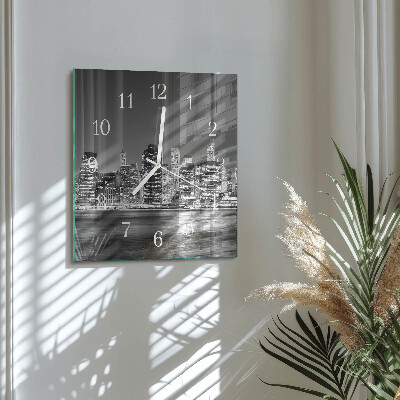 Glass clock square Horizon