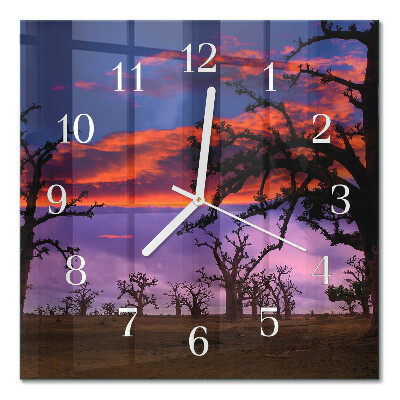 Square kitchen clock Trees
