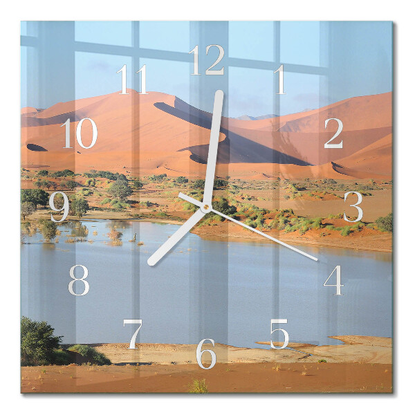 Square wall clock Desert
